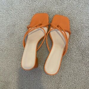 Square Open Toe Block Heels